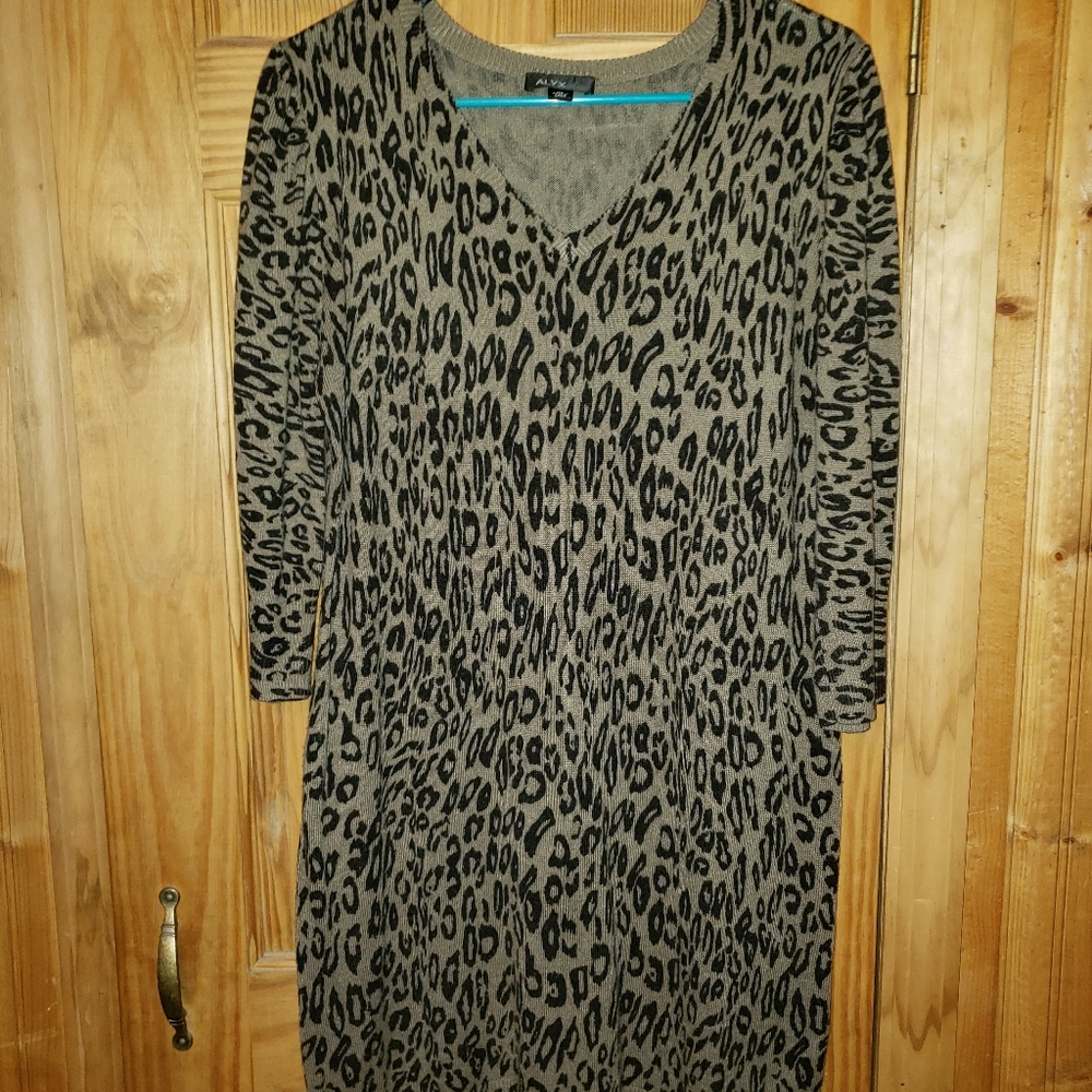 Leopard Print Sweater Dress